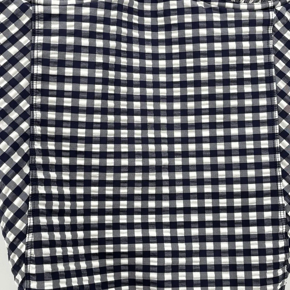 Tory Burch Women's Gingham Check Blue White Underwire One Piece Swimsuit XL